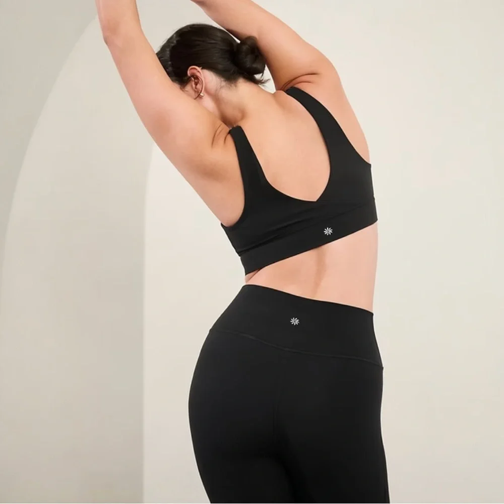 Athleta Breathe Longline Bra A-C NWOT SMALL BLACK - Picture 2 of 4